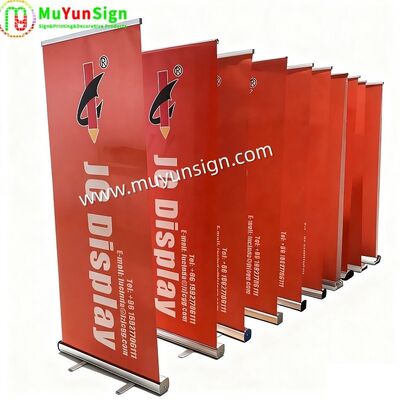 Aluminum Roll Up Advertising Display Stand Retractable For Conferences