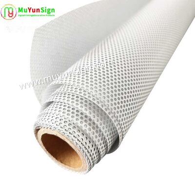 One Way Vision Mesh Self Adhesive PVC Perforated Vinyl Film Glass Panels On Building