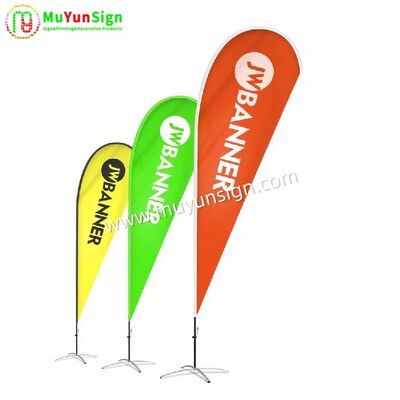 Outdoor Advertising Tear Drop Banner Stand For Beach Flag