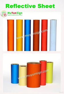 Car Plate Reflective Sheeting Visual Communication Surface And Back Sticker PET Reflective Luminescent Film