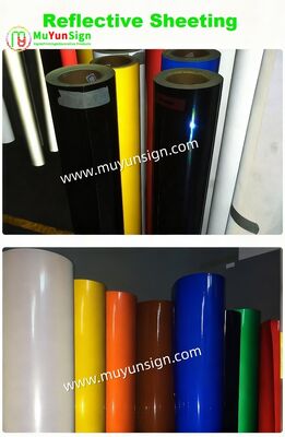 Car Plate Reflective Sheeting Visual Communication Surface And Back Sticker PET Reflective Luminescent Film