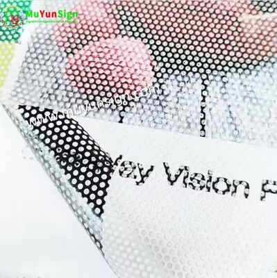 One Way Vision Film Vinyl Mesh Film Acting As One Way Perspective During Oneside And Vibrant Advertising Display Another Side