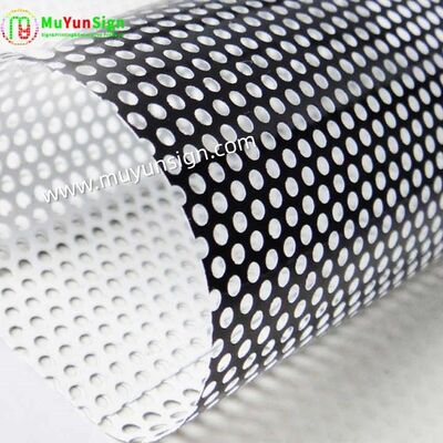 One Way Vision Film Vinyl Mesh Film Acting As One Way Perspective During Oneside And Vibrant Advertising Display Another Side