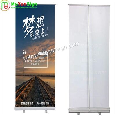 Advertising Display Stand Quick Setup Roll Up Stand with Lightweight Aluminum Frame and Weighted Foot Bar for Stability