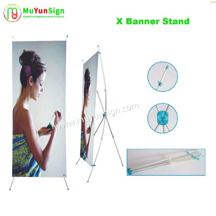 Silver Aluminum Plastic X Banner Stands For Trade Shows / Expos Retail Advertising