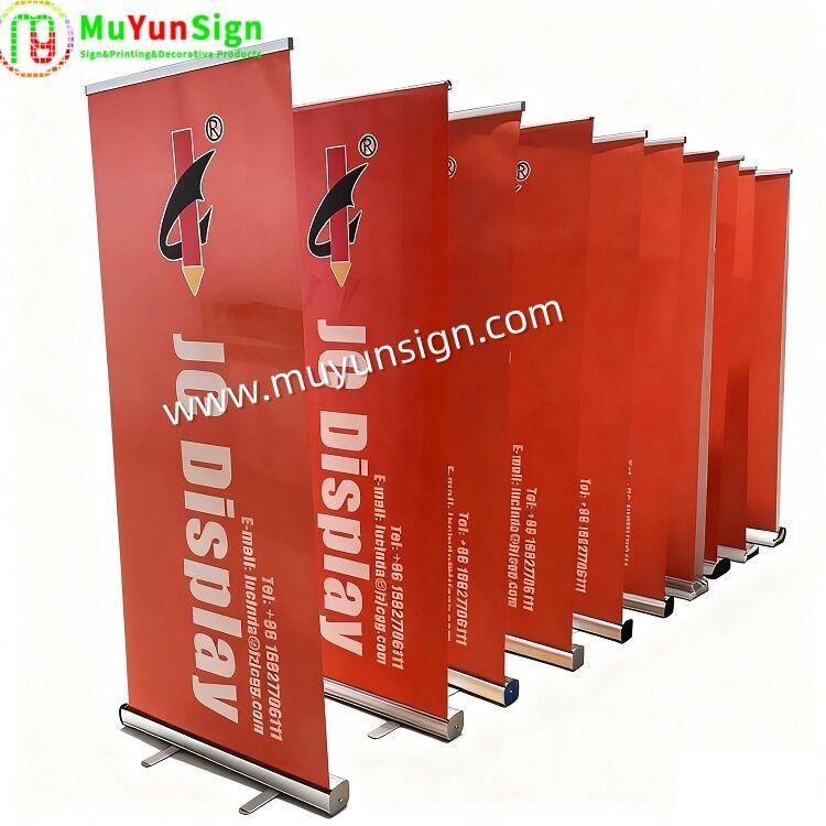 Aluminum Roll Up Advertising Display Stand Retractable For Conferences