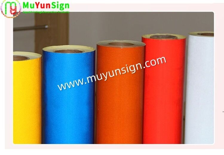 Car Plate Reflective Sheeting Visual Communication Surface And Back Sticker PET Reflective Luminescent Film