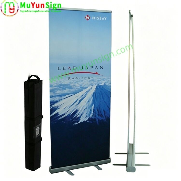 Premium Aluminum Retractable Roll Up Banner Stand – Portable Pull-Up Display for Trade Shows, Exhibits, And Retail Stores