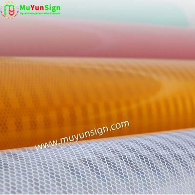 Outdoor Self Adhesive Vinyl Reflective Sheeting Commercial Honeycomb Surface