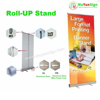 Aluminum Base Roll Up Stand Large Format Printing Banner Stands