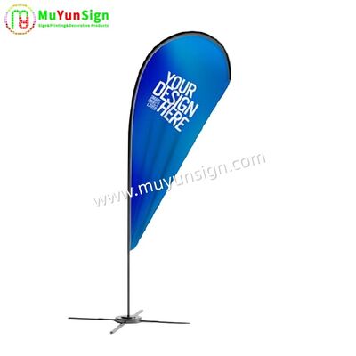 Outdoor Advertising Tear Drop Banner Stand For Beach Flag